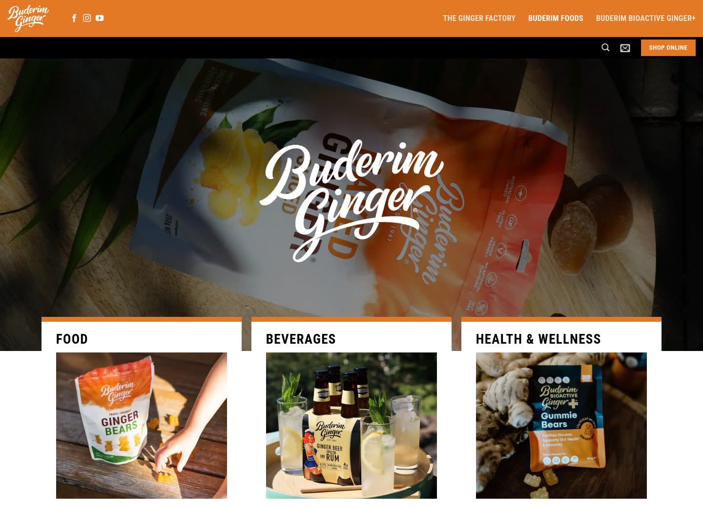 Buderim Ginger — buderimginger.com today — our photography alongside more recent work